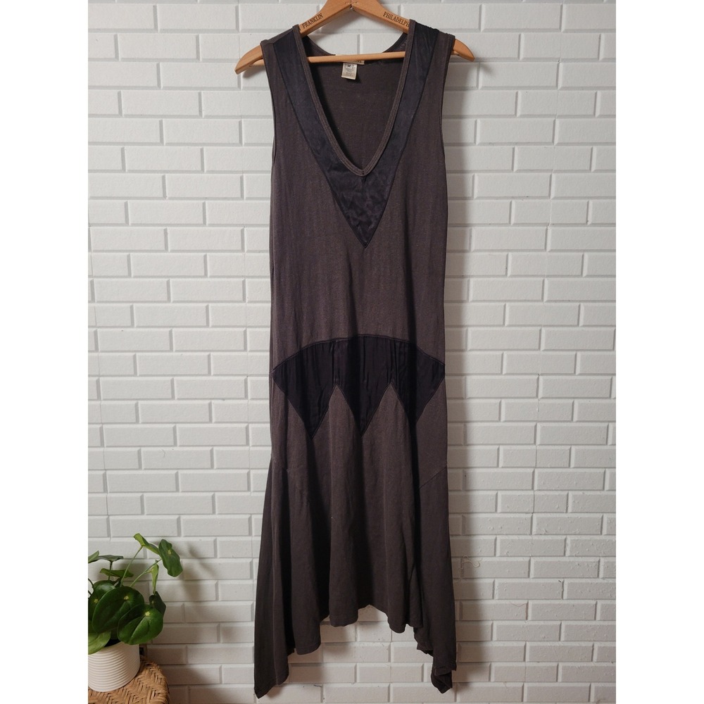 Prairie Underground Dress Sz M Black Hemp Silk Blend 1930s Revival Artsy - Picture 9 of 11